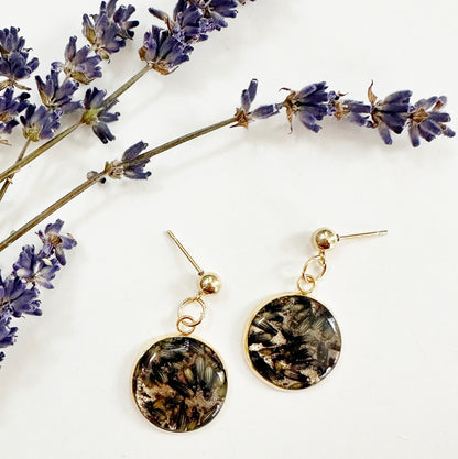 Lavender Earrings with Real Lavender Seeds