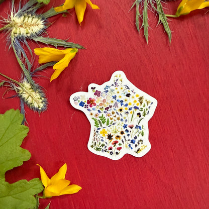 France Floral Map Sticker