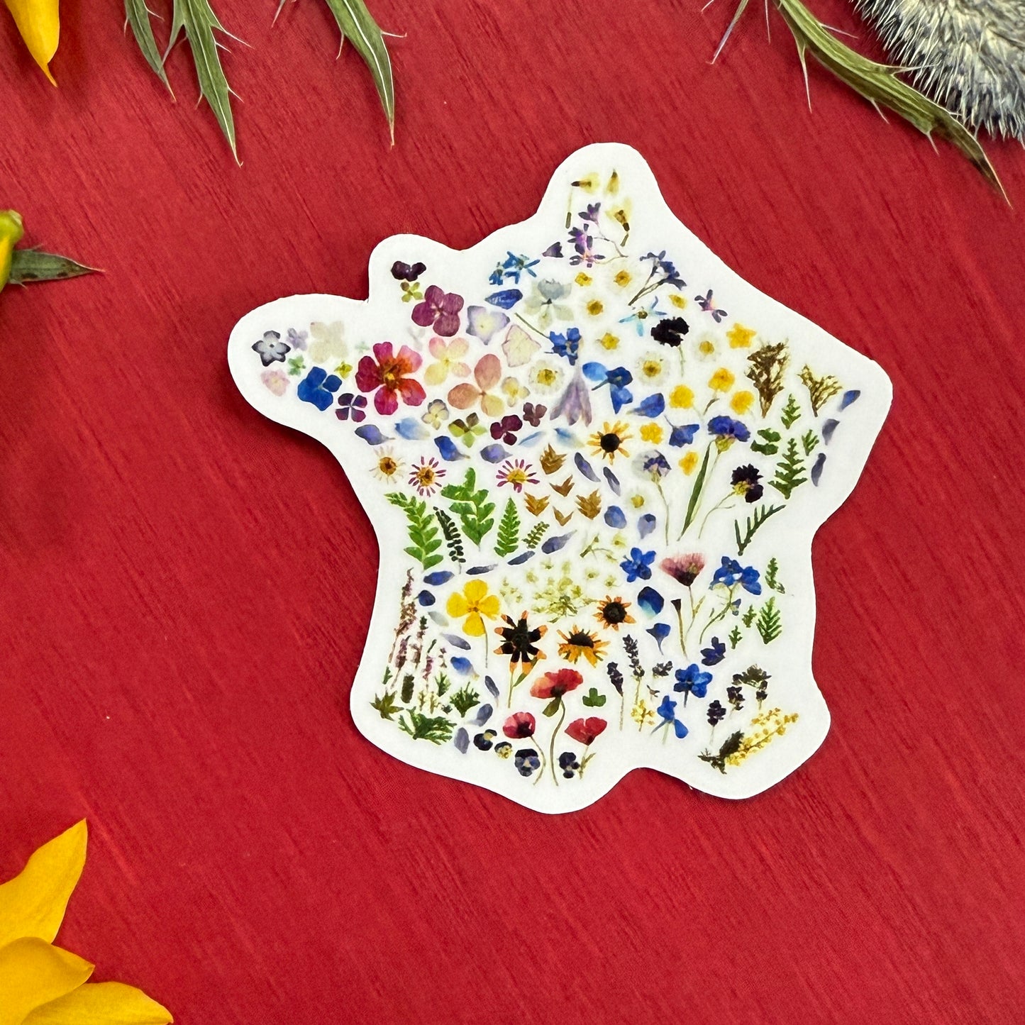 France Floral Map Sticker