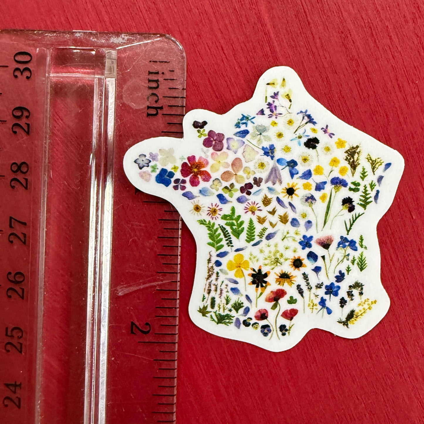 France Floral Map Sticker
