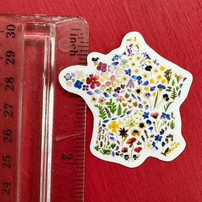 France Floral Map Sticker