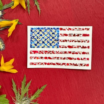 Flower Spangled Banner American Flag Sticker