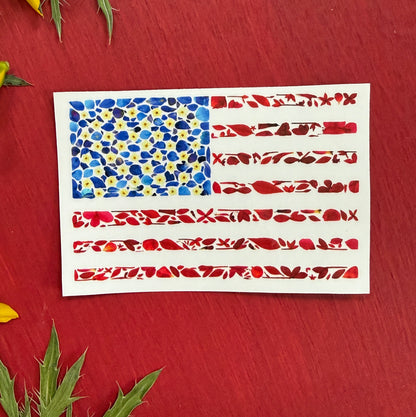 Flower Spangled Banner American Flag Sticker