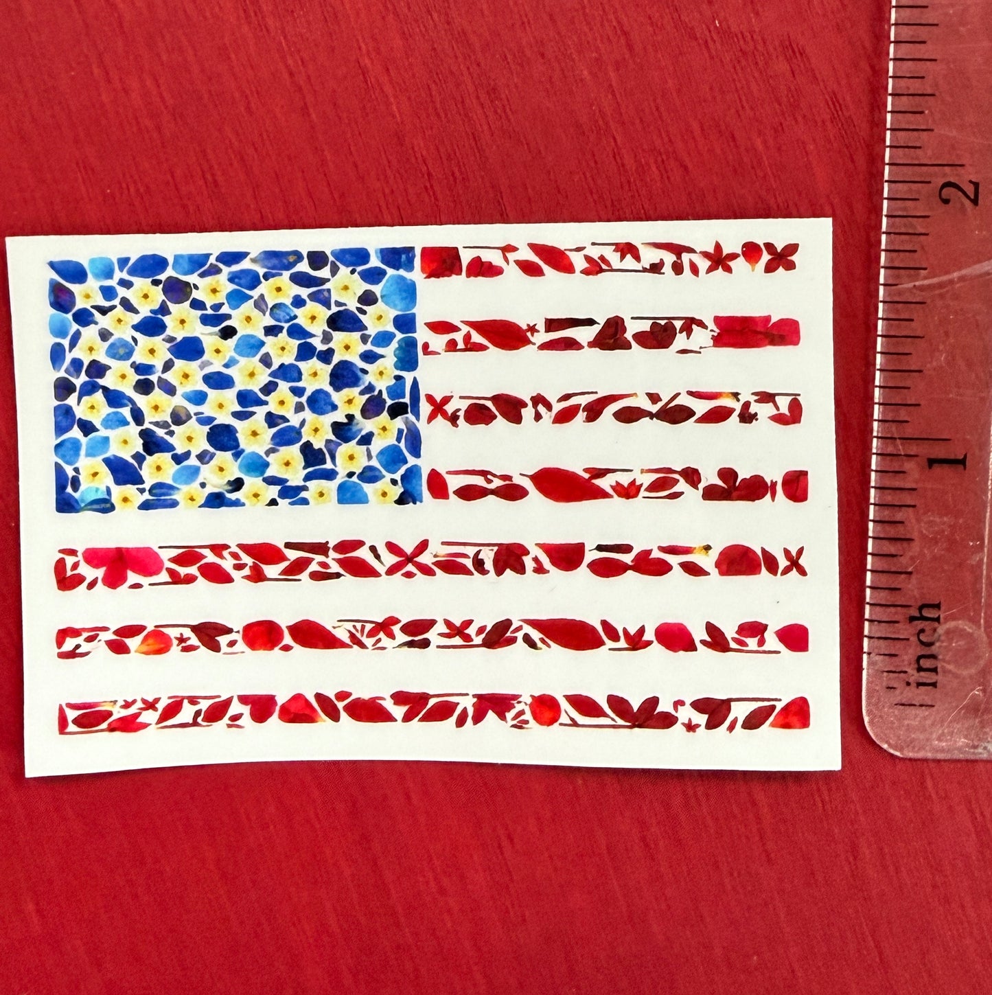 Flower Spangled Banner American Flag Sticker
