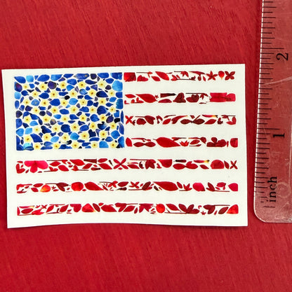 Flower Spangled Banner American Flag Sticker