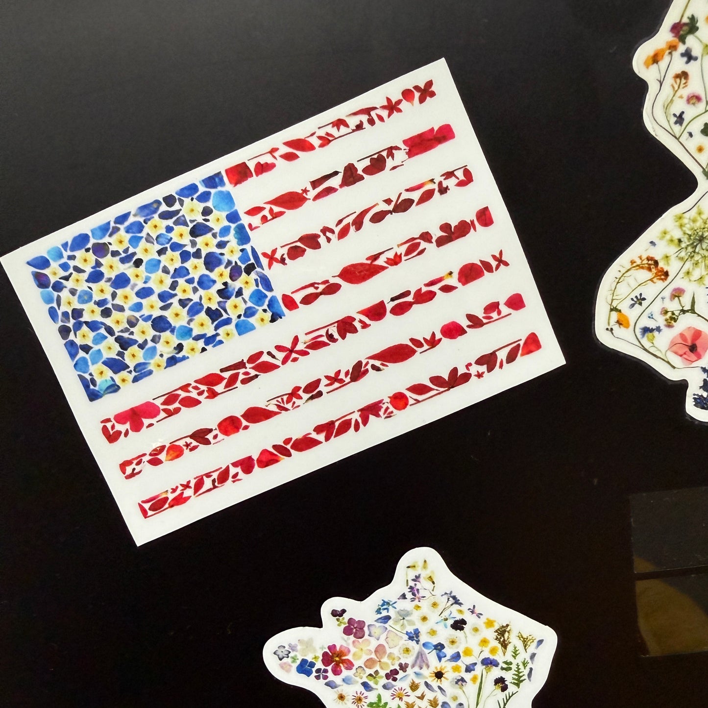 Flower Spangled Banner American Flag Sticker