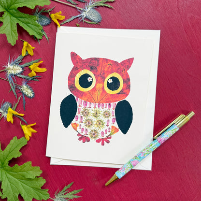 Floral Owl Card