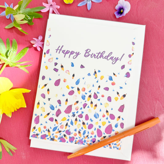 Happy Birthday Floral Confetti Card