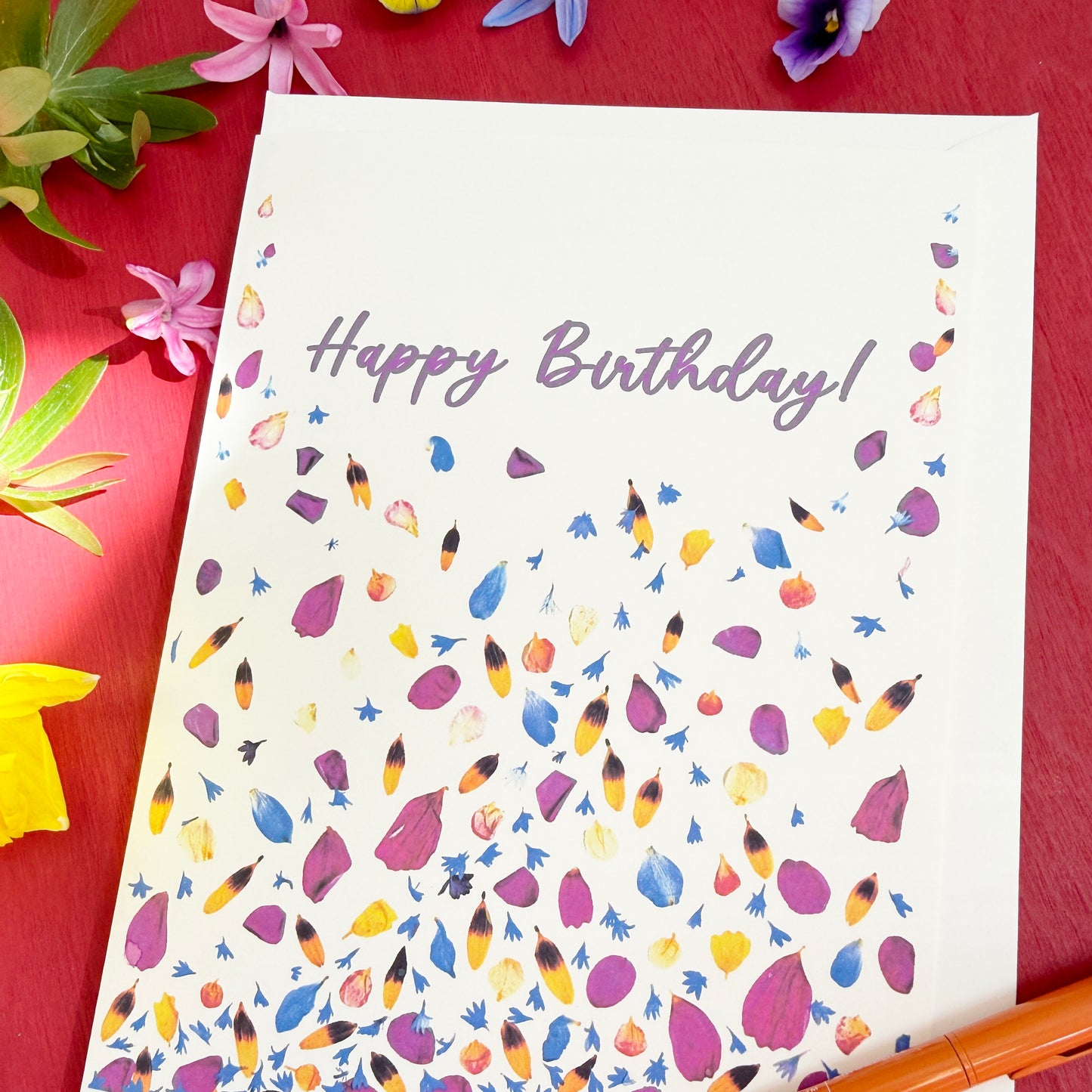 Happy Birthday Floral Confetti Card