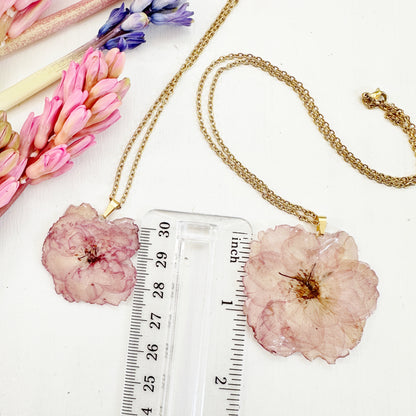 Real cherry blossom necklace