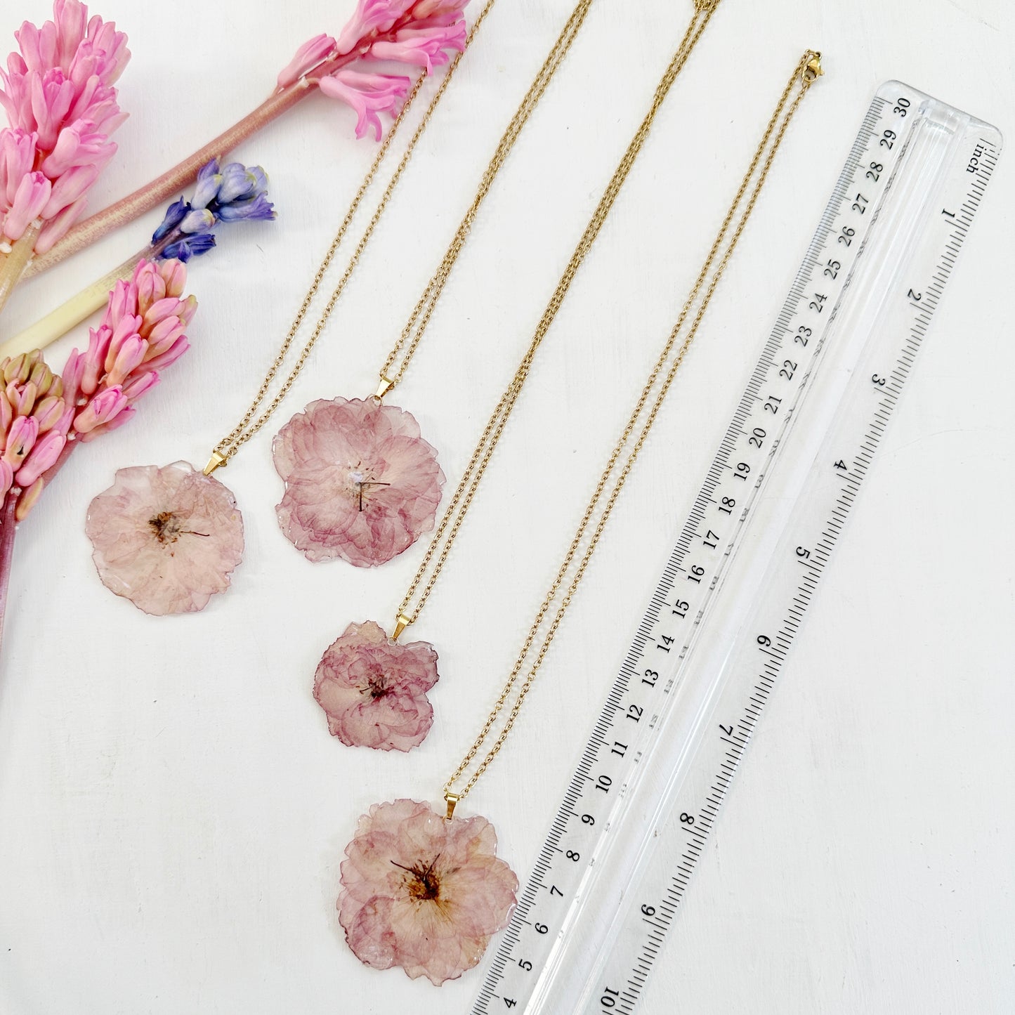 Real cherry blossom necklace