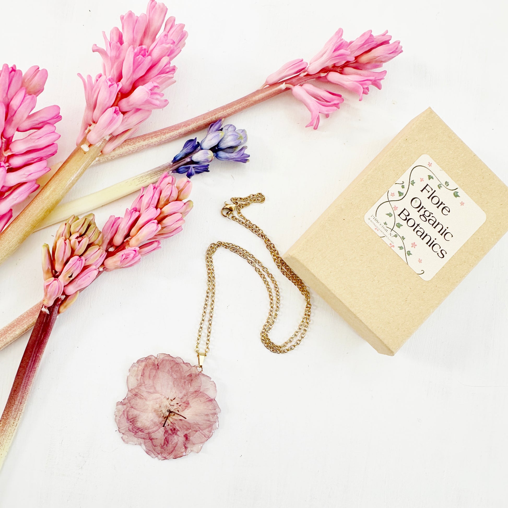 Real cherry blossom necklace – FloreOrganicBotanics