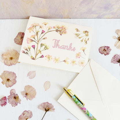 Cherry Blossoms Thanks Greeting Card