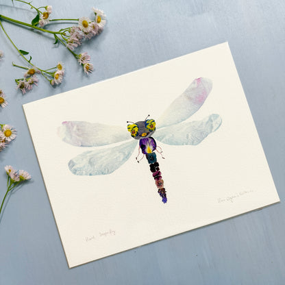 Floral Dragonfly Print
