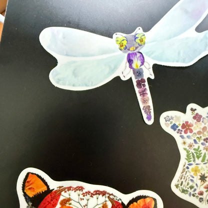 Floral Dragonfly Sticker