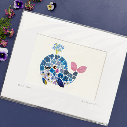 Floral Whale Art Print