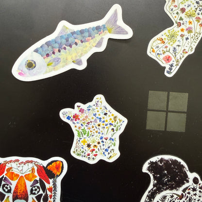Floral Sardine Sticker