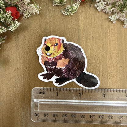 Cute Floral Beaver Sticker