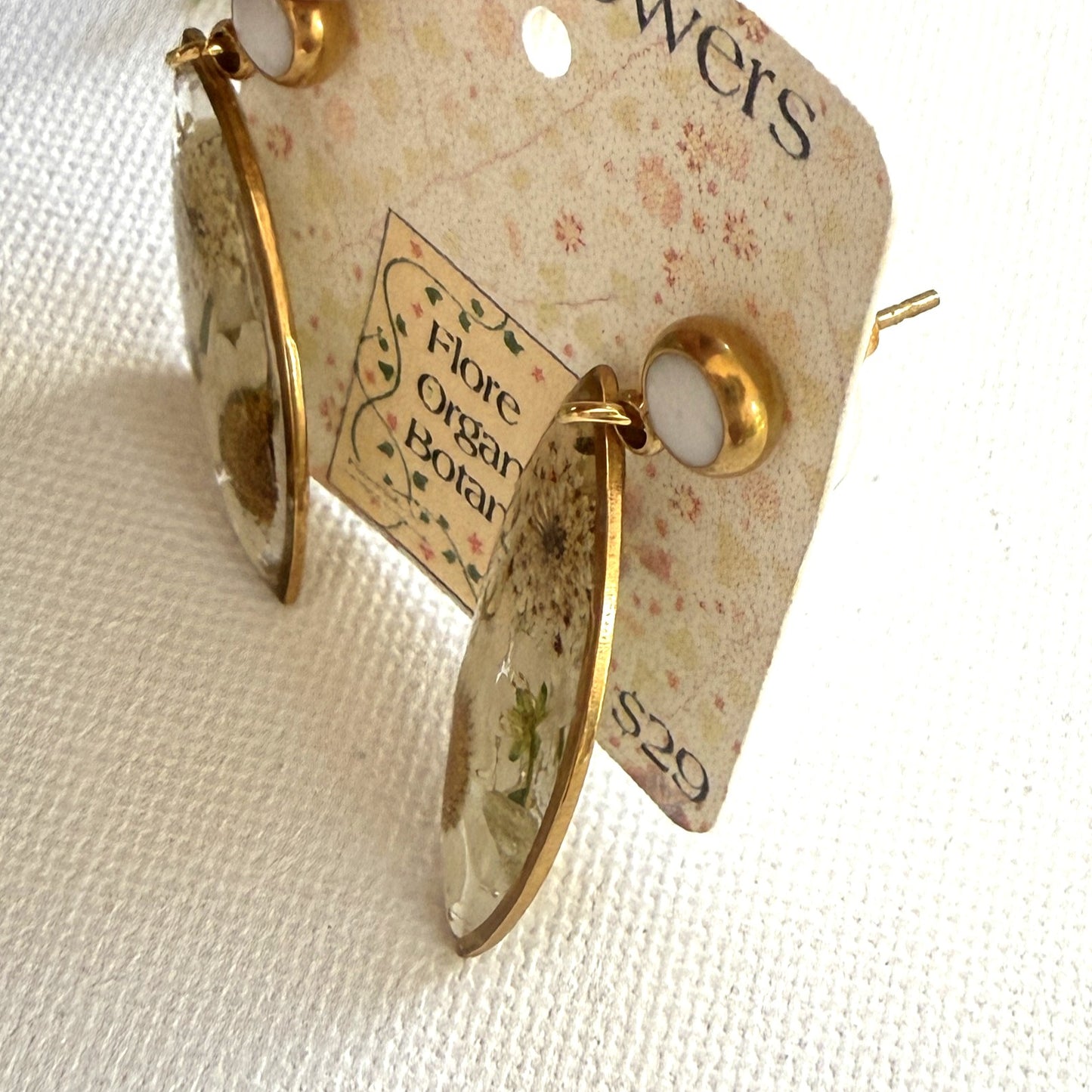 White Flower Marquise Earrings
