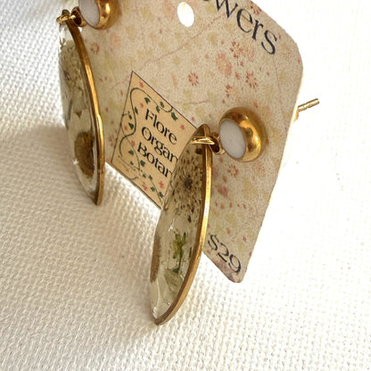 White Flower Marquise Earrings