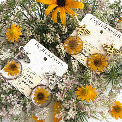 Bee and Sunflower Earrings