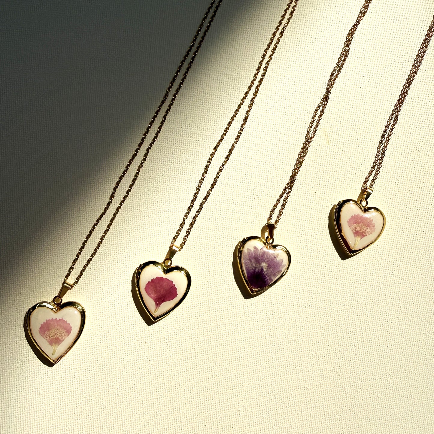 Carnation heart locket