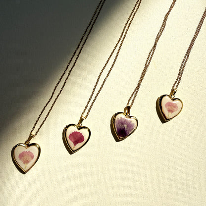 Carnation heart locket