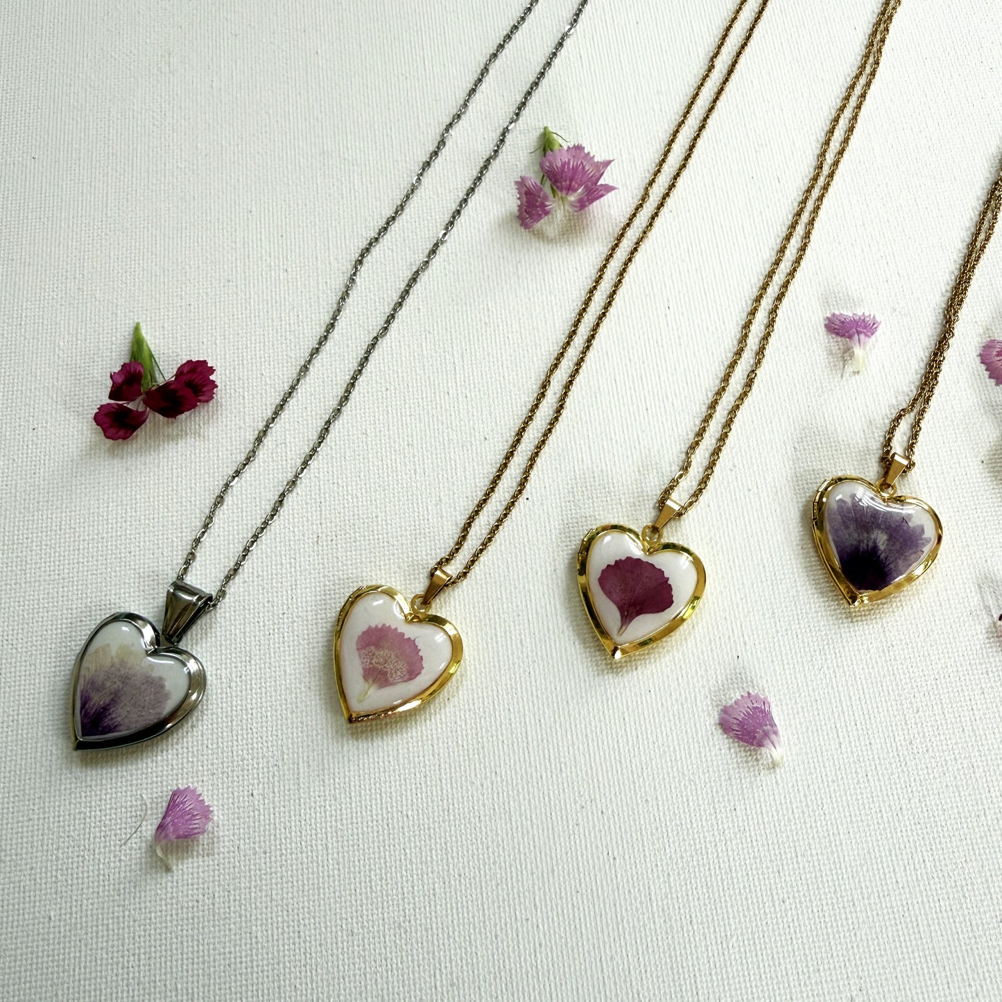 Carnation heart locket