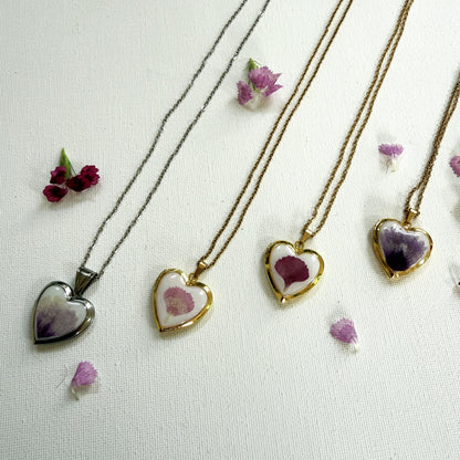 Carnation heart locket