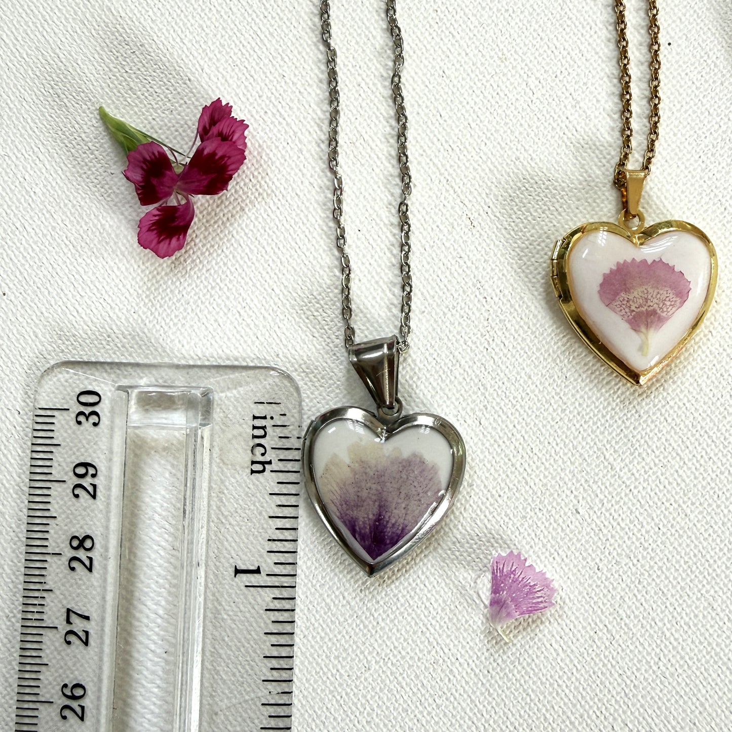 Carnation heart locket