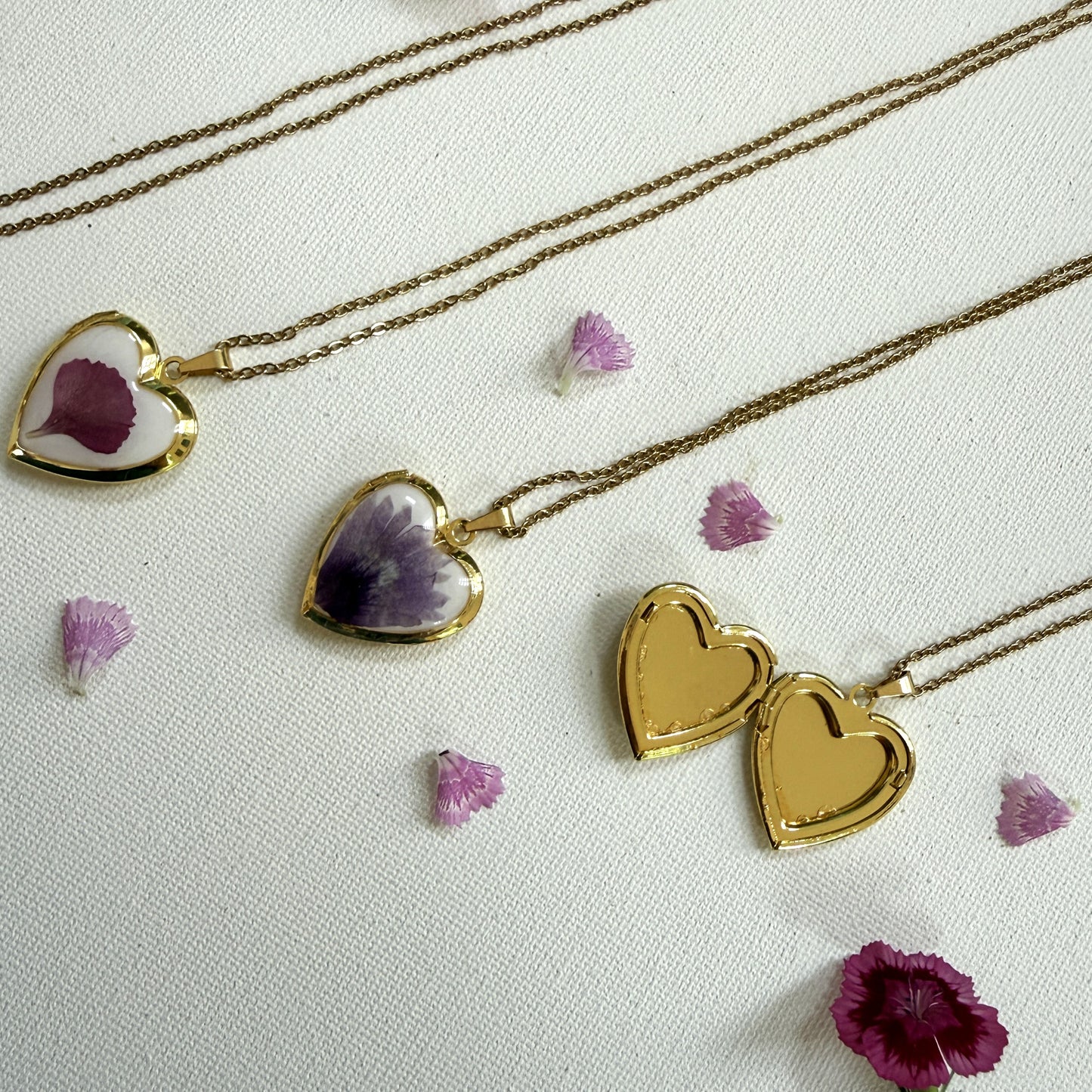 Carnation heart locket