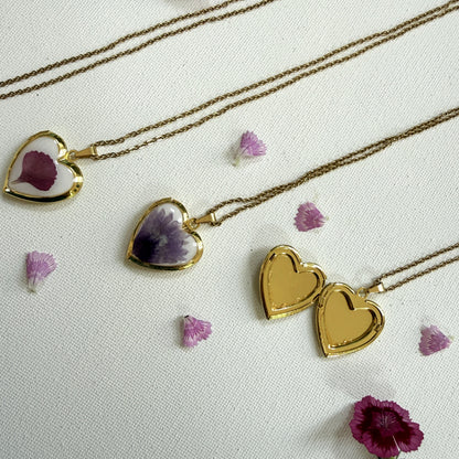 Carnation heart locket