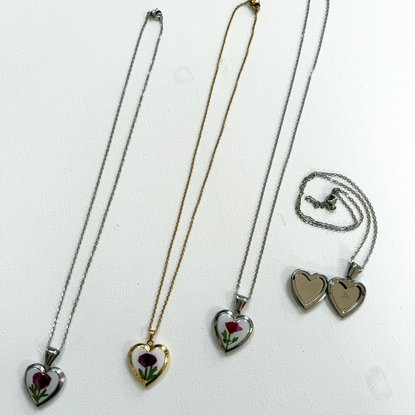 Poppy heart locket