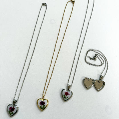 Poppy heart locket
