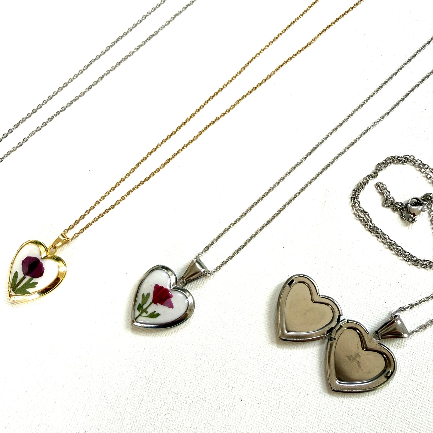 Poppy heart locket
