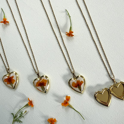 Marigold heart locket